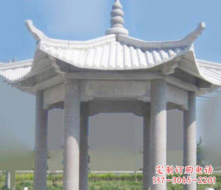 园林仿古石凉亭景观石雕