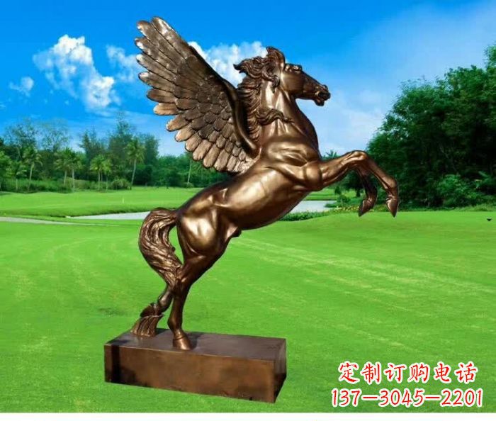 园林飞马铜雕 (2)
