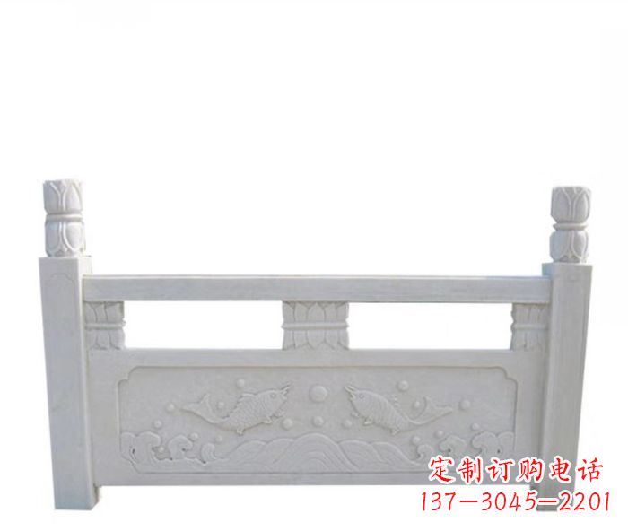 园林汉白玉石浮雕栏板