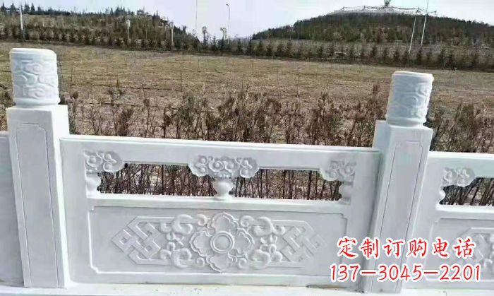 园林汉白玉石浮雕栏板 (4)