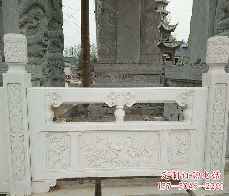 园林汉白玉石栏板景观石雕 (3)