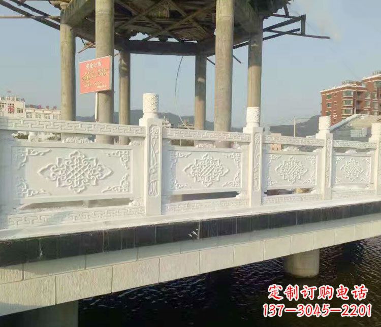 园林汉白玉石栏板景观石雕 (6)