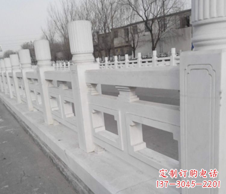园林汉白玉石栏板景观石雕