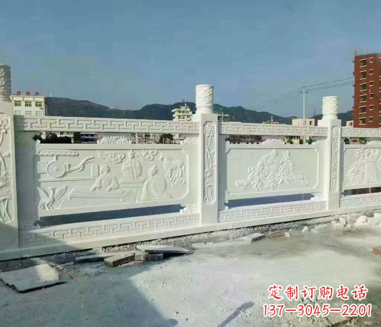 园林汉白玉石栏板景观石雕_1 (2)