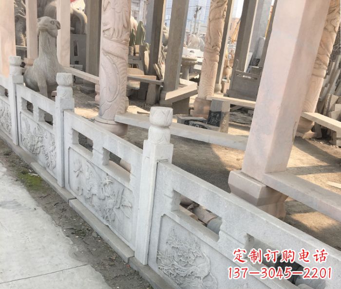 园林景观大理石浮雕栏板石雕