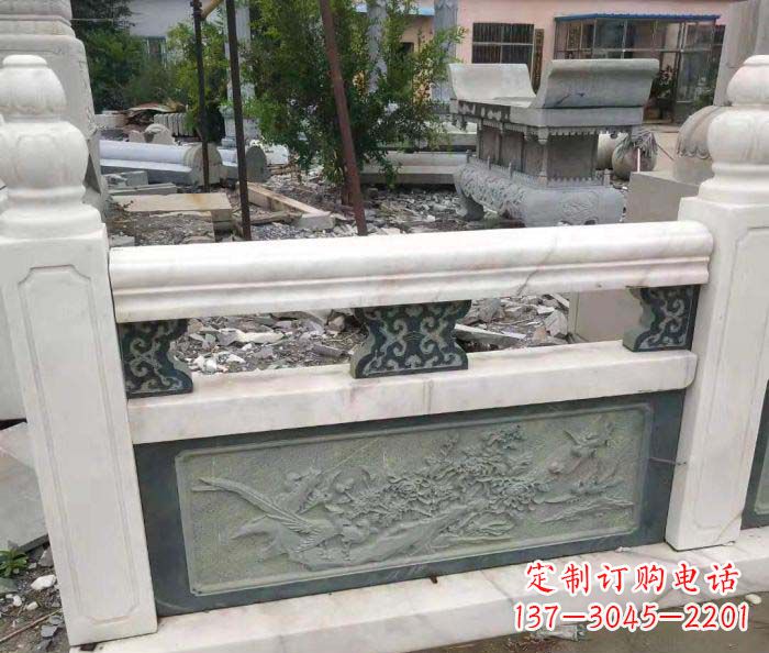 园林景观大理石桥栏板石雕 (2)