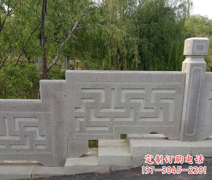 园林景观大理石桥栏板石雕 (7)