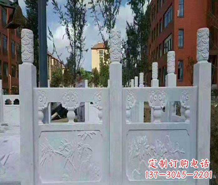 园林景观大理石桥栏板石雕_2