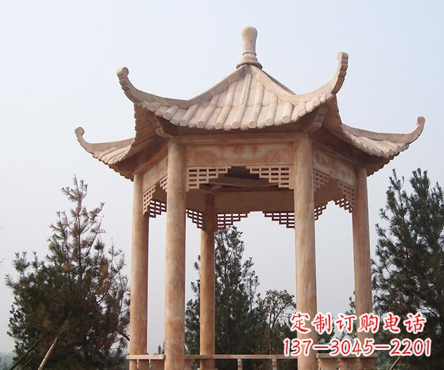 园林景观单层石雕凉亭 (3)
