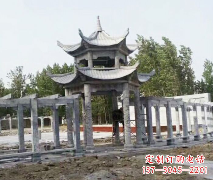 园林景观多层凉亭石雕 (2)