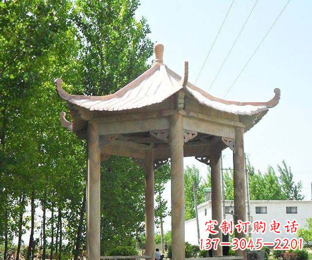 园林景观单层石雕凉亭