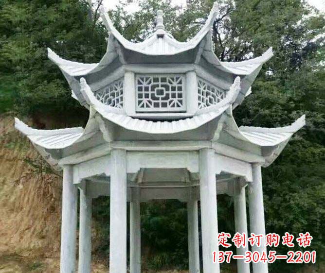 园林景观多层凉亭石雕