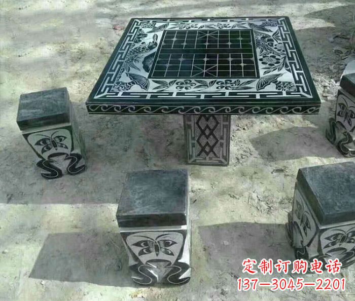 园林景观仿古石雕桌凳 (2)