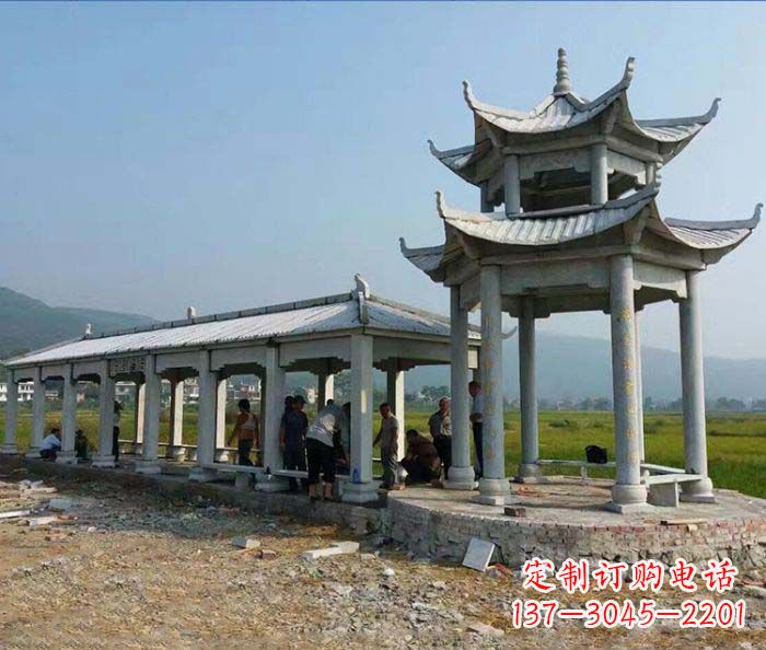 园林景观仿古石雕长廊凉亭 园林景观仿古石雕长廊凉亭