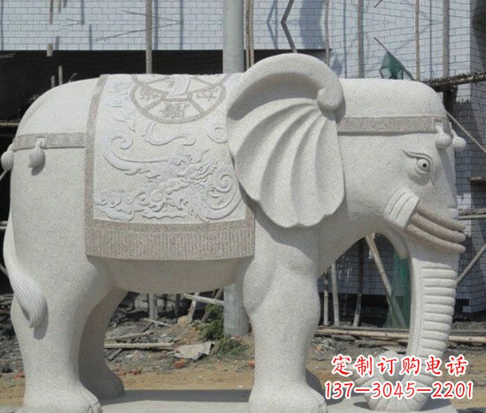 园林景观驮宝大象石雕 (2)