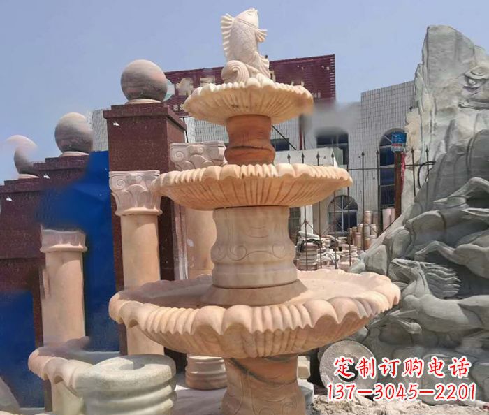 园林景观雕塑 - 园林景观/晚霞/鲤鱼/喷泉/石雕 园林景观雕塑 - 园林景观/晚霞/鲤鱼/喷泉/石雕