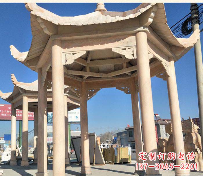 凉亭雕塑 - 园林景观/晚霞/六角/石雕/凉亭 凉亭雕塑 - 园林景观/晚霞/六角/石雕/凉亭