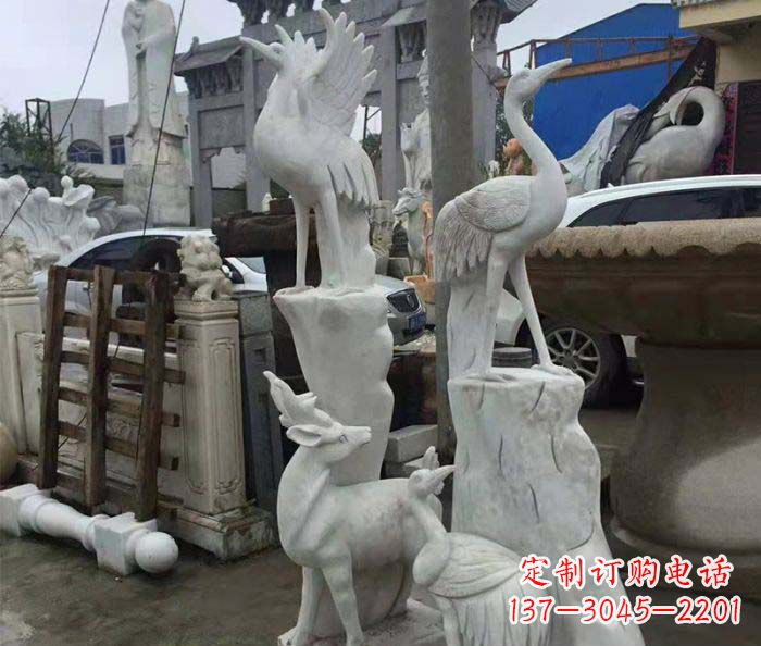 园林景观仙鹤石雕
