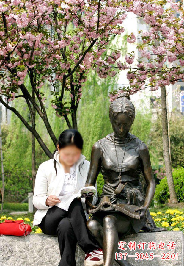 园林/看书/女人/人物/景观/铜雕-园林看书的女人人物景观铜雕 园林/看书/女人/人物/景观/铜雕-园林看书的女人人物景观铜雕