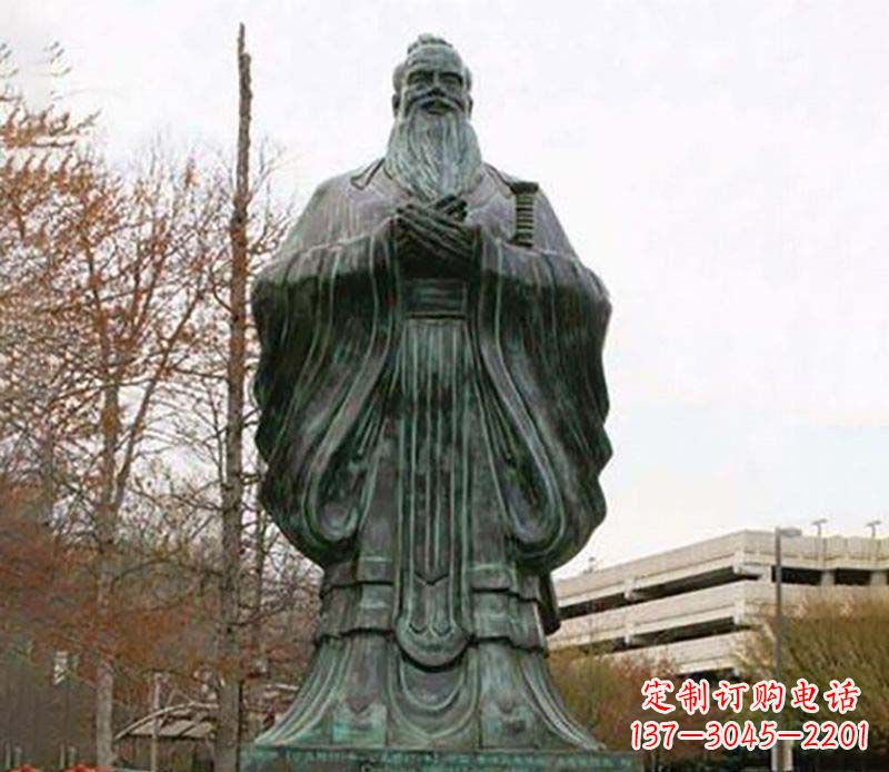 园林老子人物铜雕