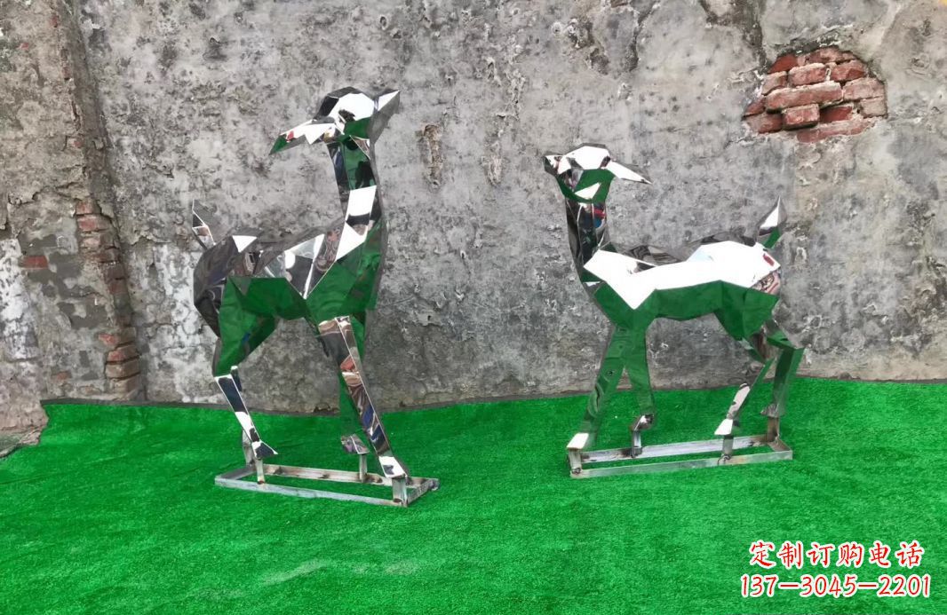园林切面景观不锈钢鹿