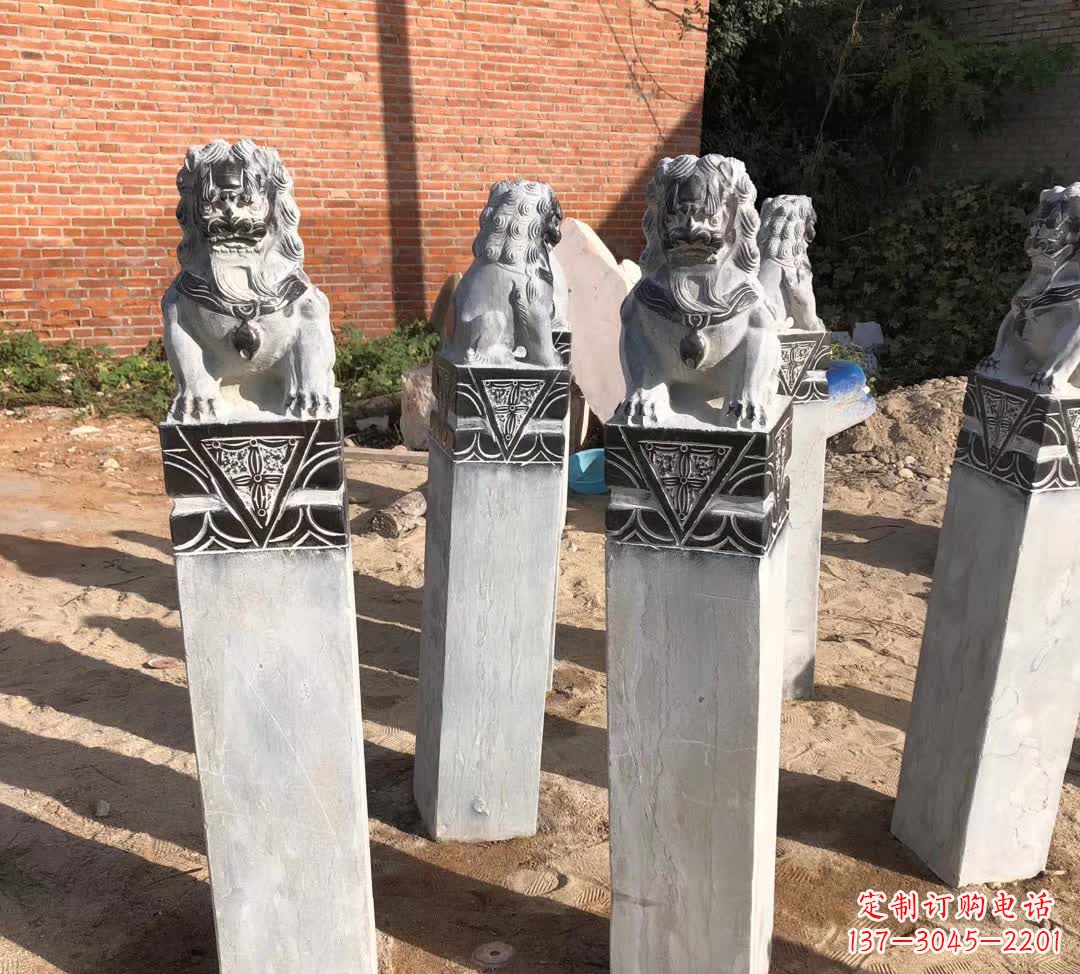 园林石雕狮子拴马桩