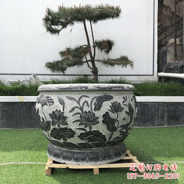 园林石雕水缸