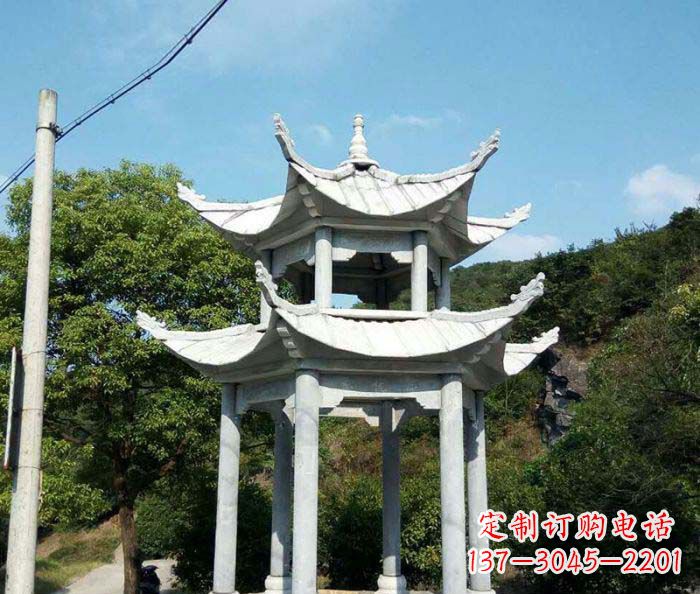 园林双层凉亭石雕