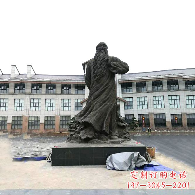 张大千铜雕塑像-景区广场名人雕塑