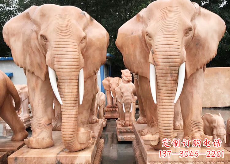 招财大象石雕