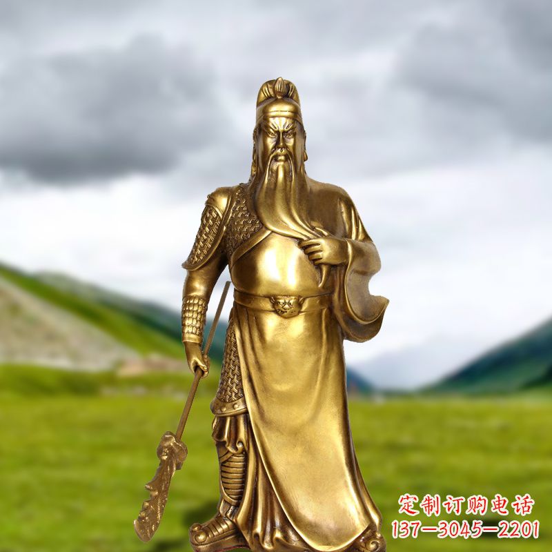 招财关公铜雕像