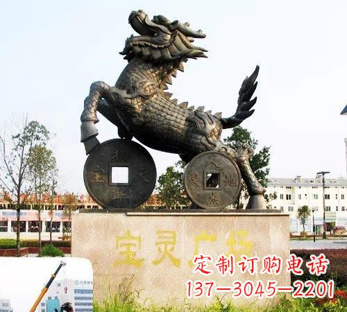 招财麒麟铜雕