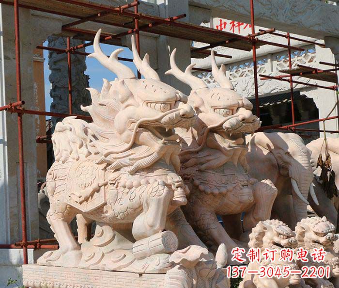 招财瑞兽麒麟石雕