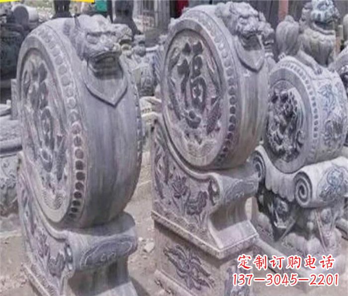 招财石门墩仿古抱鼓石