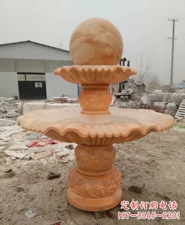 招财双层风水球石雕