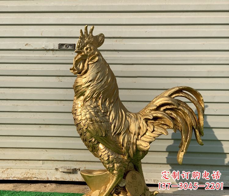 招财元宝公鸡铜雕