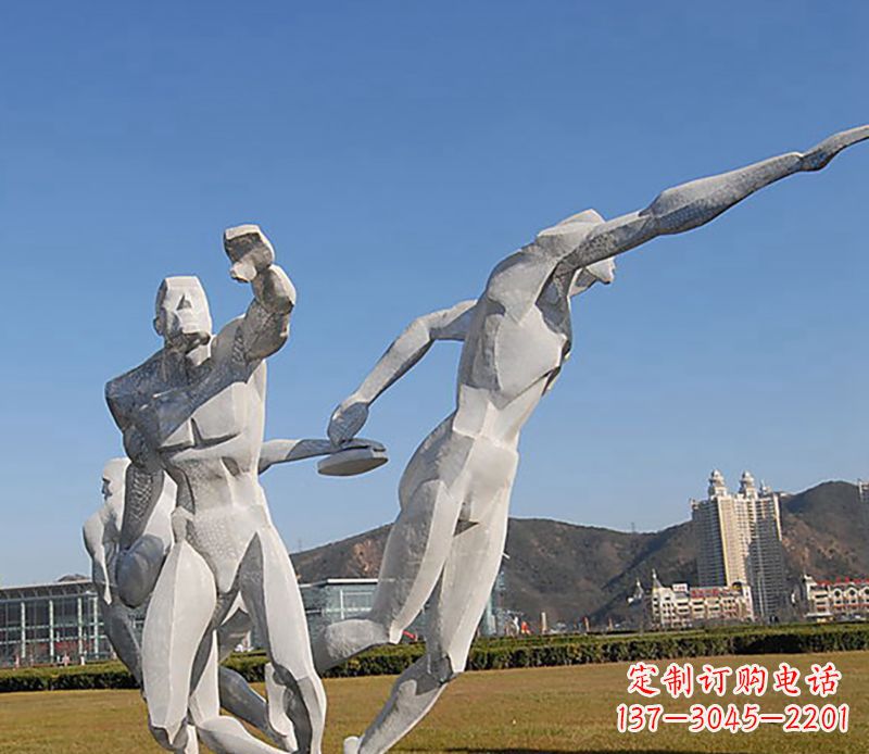 掷铁饼不锈钢运动雕塑