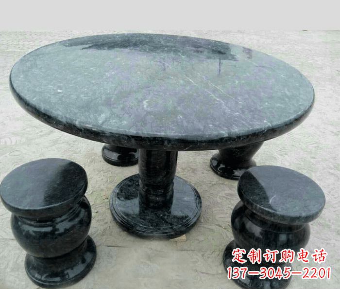 中国黑圆桌凳公园石雕