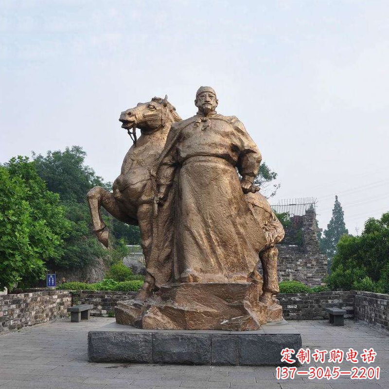 中国历史名人明太祖朱元璋铜雕像