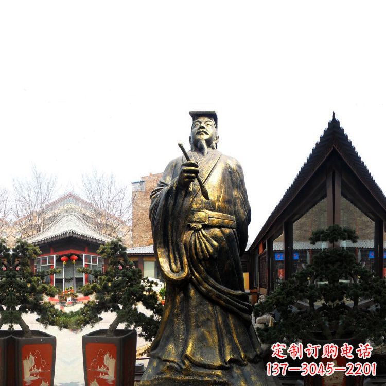 中国历史文化名人书圣王羲之雕塑