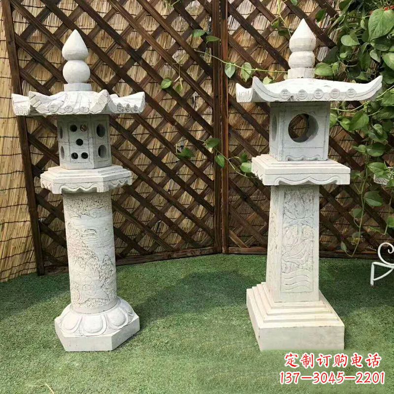 中式寺庙石雕灯