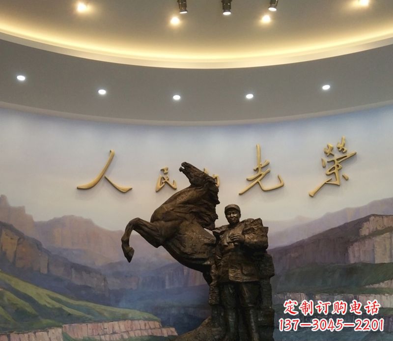 朱德人物景观铜雕