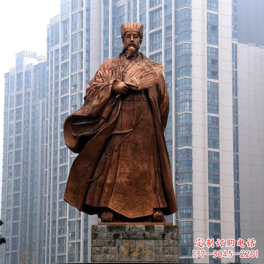 诸葛亮城市景观铜雕像-中国古代著名人物三国谋士卧龙先生雕塑