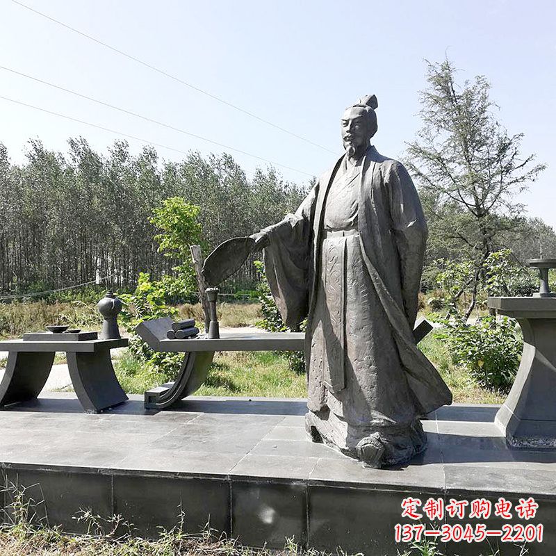 诸葛亮公园景观小品雕塑-三国之蜀国丞相孔明雕像