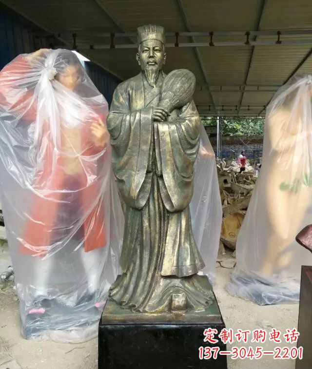 诸葛亮古代人物铜雕