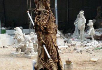 武财神关公玻璃钢仿铜雕塑