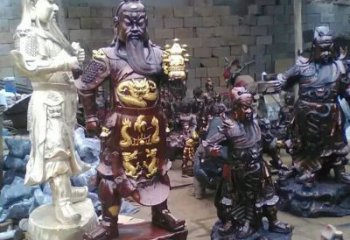 武财神提刀关公铜雕