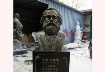 西方名人马克思胸像铜雕 