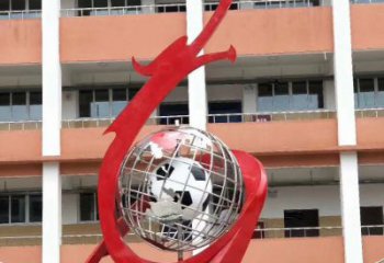校园不锈钢盘龙标志雕塑