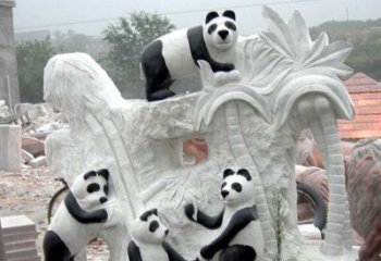 熊猫动物景观石雕